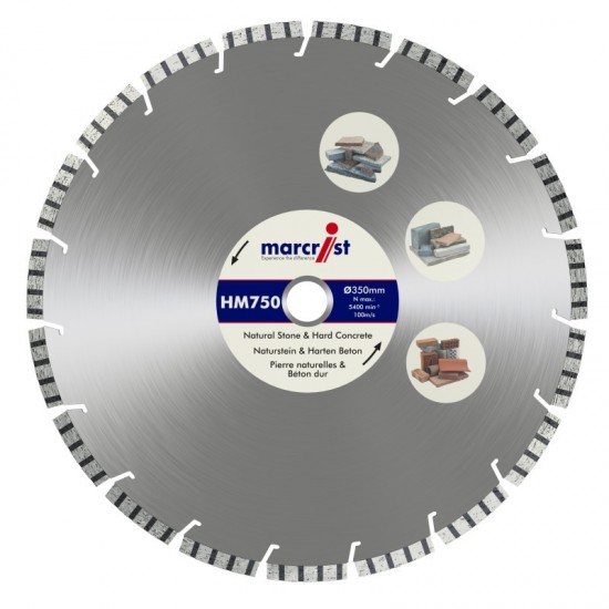 Marcrist HM750 350mm Diamond Blade - 25.4mm Bore