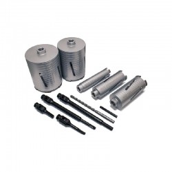 Mexco 11 Piece Dry Core Diamond Core Drill Kit Slotted - A10DCDKIT57