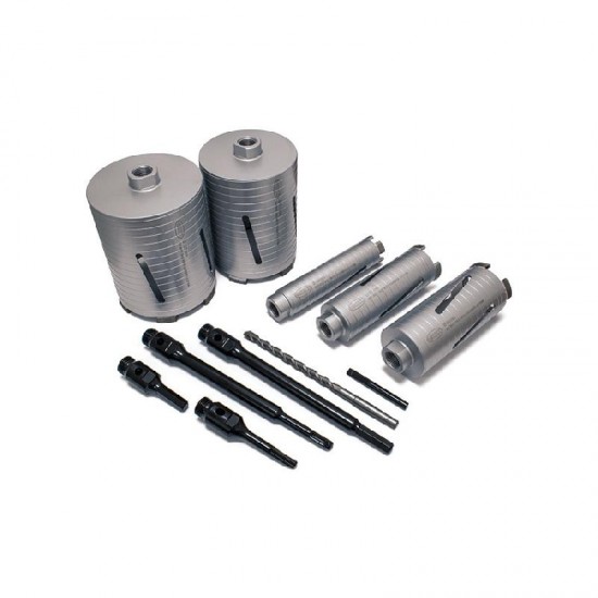 Mexco 11 Piece Dry Core Diamond Core Drill Kit Slotted - A10DCDKIT57