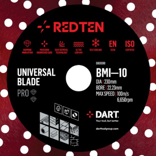 Dart Red Ten BMI-10 125mm Diamond Blade - 22mm Bore