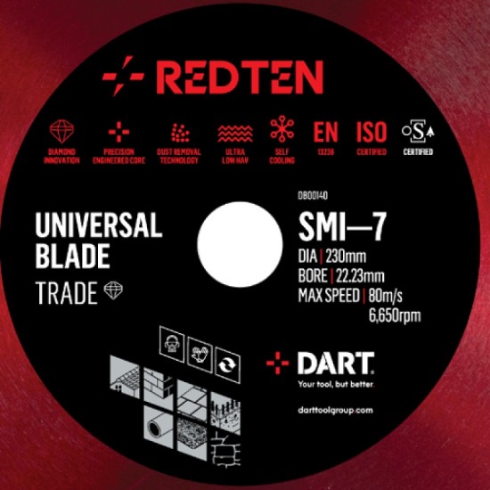 Dart Red Ten SMI-7 350mm Diamond Blade - 20mm Bore