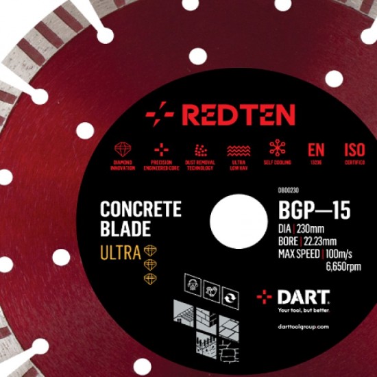 Dart Red Ten BGP-15 230mm Diamond Blade - 22mm Bore
