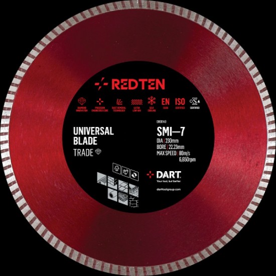 Dart Red Ten SMI-7 125mm Diamond Blade - 22mm Bore