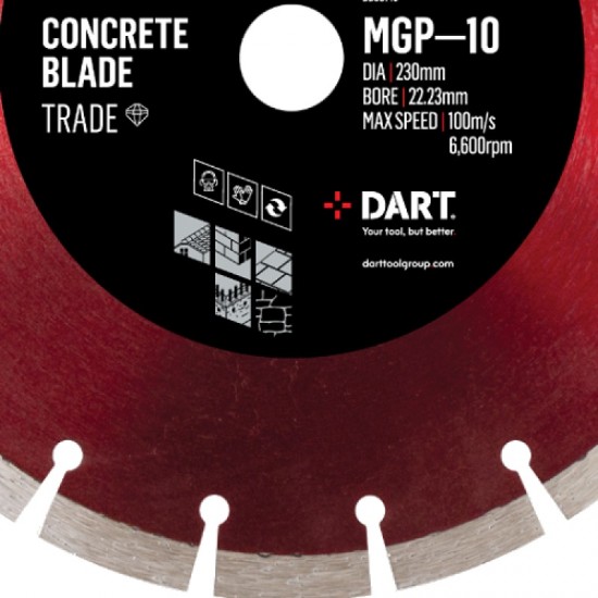 Dart Red Ten MGP-10 350mm Diamond Blade - 25.4mm Bore
