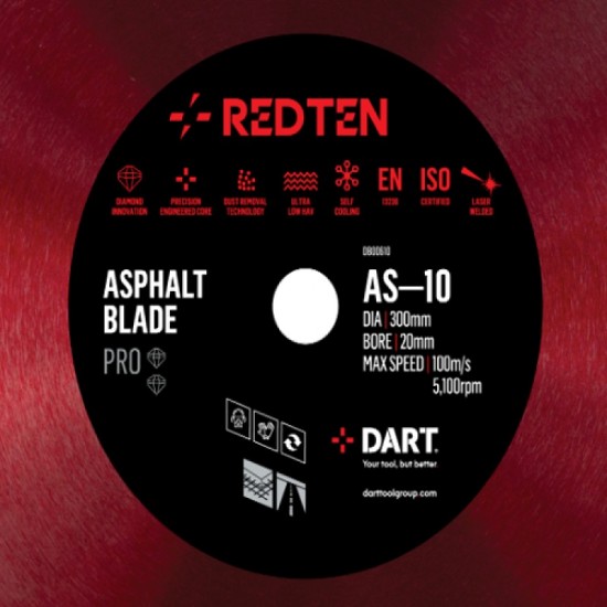 Dart Red Ten AS-10 300mm Diamond Blade - 20mm Bore